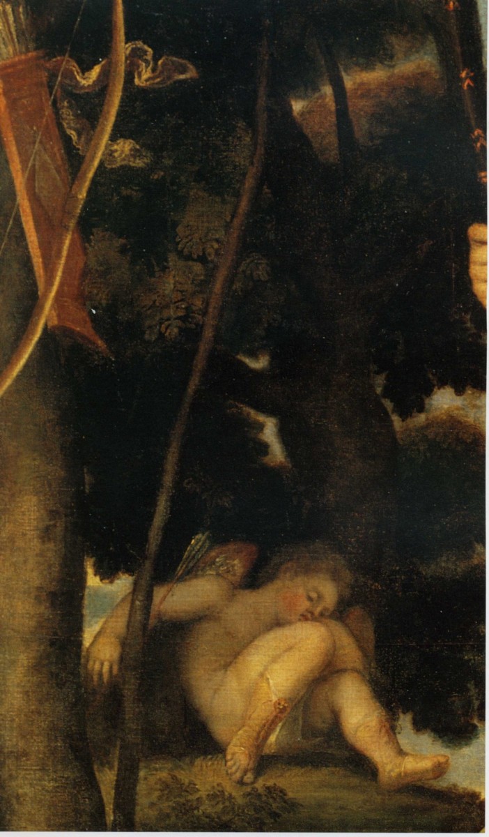 1553 Titien Venus et Adonis Detail l'Amour endormi (small).jpg